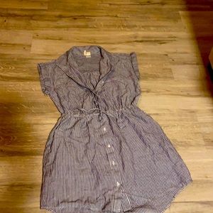 Jumper dress with drawstring at the waist